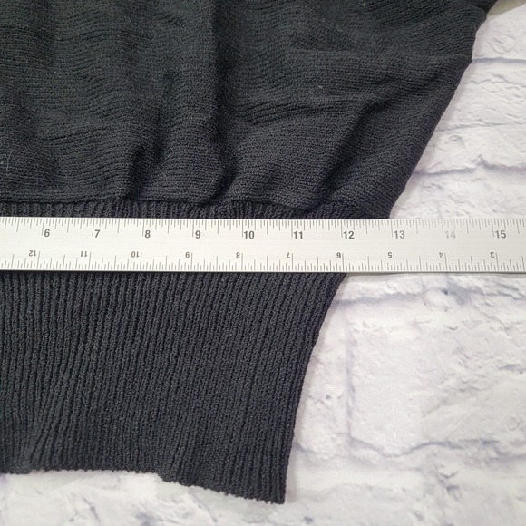 Vtg Kippsport Saks Fifth Avenue Designer Bat Wing‎ Wool Black Sweater Sequins - Picture 14 of 16
